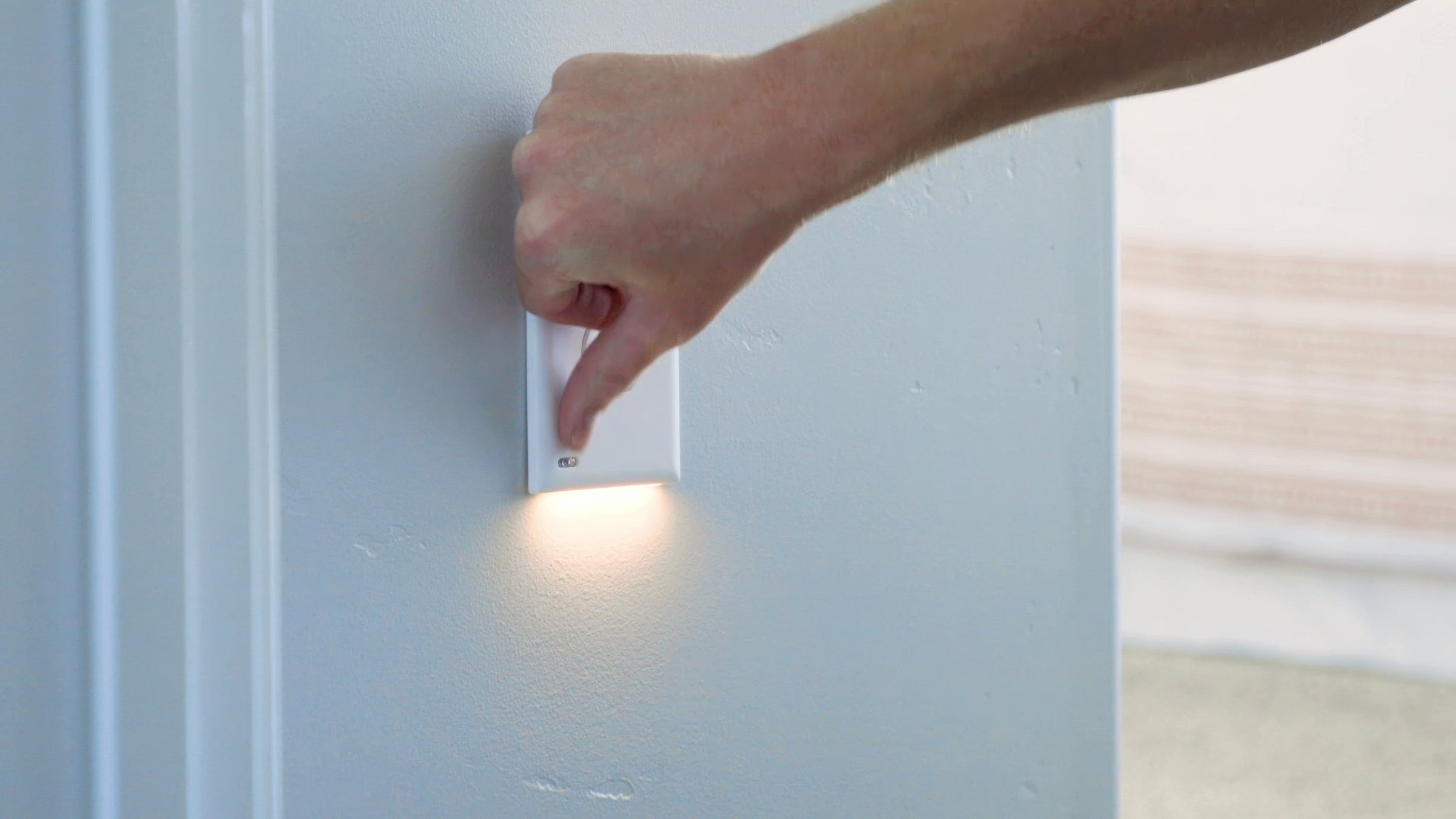 An illuminated GuideLight after installation