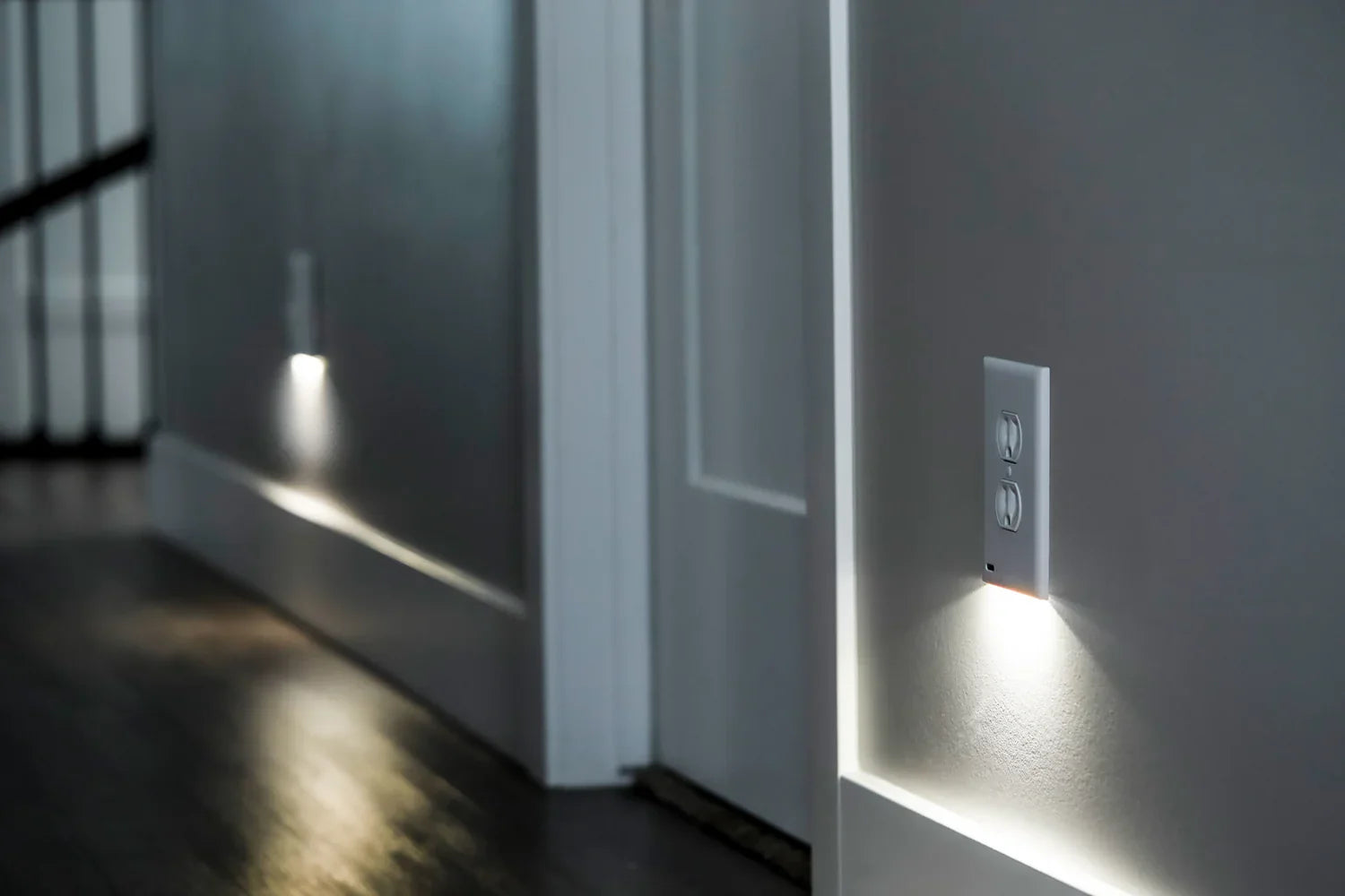 GuideLight illuminating a hallway