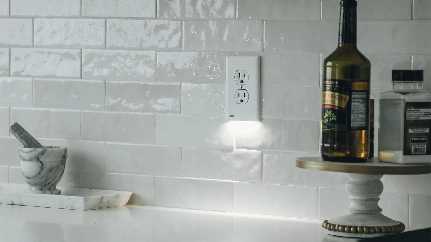 GuideLight illuminating a kitchen wall